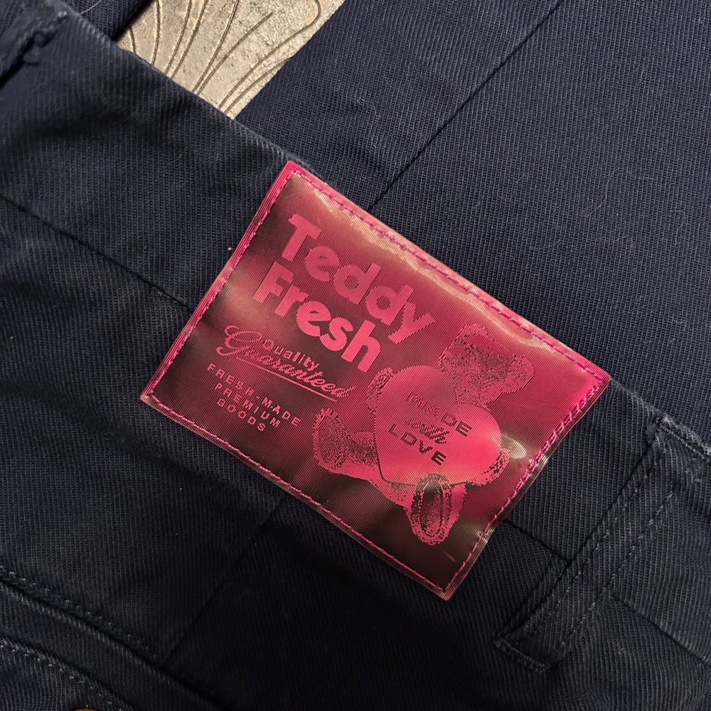 Teddy Fresh Dark Blue Trousers with Pink Patch